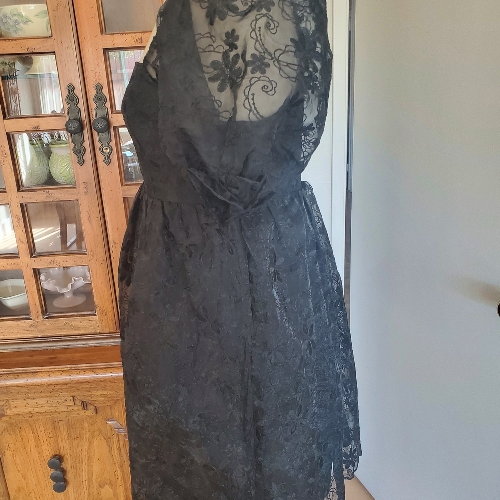 Endless Rose Elegant Black Lace Mini Dress - Picture 5 of 9